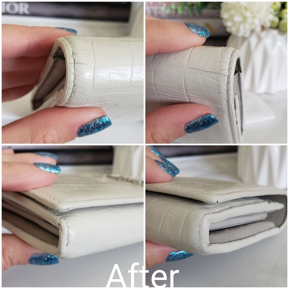 *SOLD* Authentic Pre-owned Yves Saint Laurent Croc Embossed Leather Flap Wallet - Picture 15 of 16